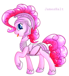 Size: 5266x5783 | Tagged: safe, artist:haltie, pinkie pie, g4, absurd resolution, armor, female, solo, tongue out