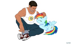 Size: 1920x1200 | Tagged: safe, artist:mad, rainbow dash, human, g4, crossover, sam "serious" stone, serious sam