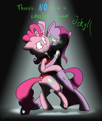 Size: 2953x3509 | Tagged: safe, artist:assassin-or-shadow, pinkie pie, g4, dr jekyll and mr hyde, duality, duo, high res, pinkamena diane pie