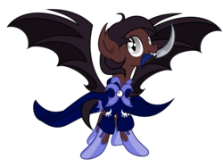 Size: 3231x2423 | Tagged: safe, artist:avarick, oc, oc only, oc:reddling, bat pony, pony, high res, night guard, solo