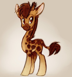 Size: 610x655 | Tagged: artist needed, safe, giraffe, cute, male, solo