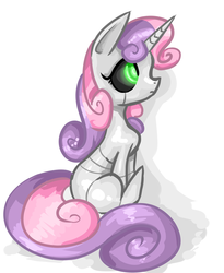 Size: 3274x3997 | Tagged: safe, artist:clrb, sweetie belle, pony, robot, unicorn, g4, female, filly, foal, high res, hooves, horn, simple background, sitting, solo, sweetie bot, white background