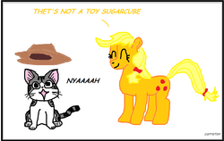 Size: 1130x716 | Tagged: safe, artist:carretonrider, applejack, g4, chi, chi's sweet home