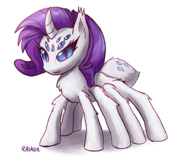 Size: 1200x1096 | Tagged: safe, artist:grissaecrim, rarity, monster pony, original species, spider, spiderpony, g4, female, solo, species swap, spiderponyrarity