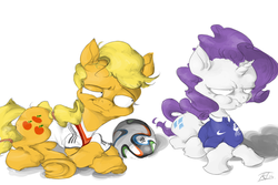 Size: 900x600 | Tagged: safe, artist:keentao, applejack, rarity, g4, france, germany, world cup, world cup 2014