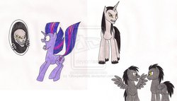 Size: 2596x1484 | Tagged: safe, artist:13foxywolf666, twilight sparkle, oc, chimera, g4, crossover, mirror, ponified, resistance series