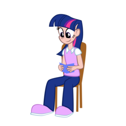 Size: 750x750 | Tagged: safe, artist:navitaserussirus, twilight sparkle, human, g4, female, humanized, reading, simple background, solo, transparent background