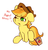 Size: 784x817 | Tagged: safe, artist:imspainter, braeburn, earth pony, pony, g4, appul, baby talk, book, braebetes, colt, colt braeburn, cute, floppy ears, looking up, male, open mouth, sad, sitting, solo, that pony sure does love apples, wink, younger