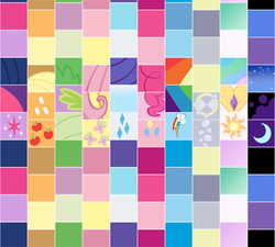 Size: 500x450 | Tagged: safe, artist:pan-pizza, applejack, derpy hooves, fluttershy, pinkie pie, princess celestia, princess luna, rainbow dash, rarity, spike, twilight sparkle, pegasus, pony, g4, female, mane six, mare, minimalist, rebeltaxi