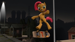 Size: 1240x698 | Tagged: safe, artist:epickitty54, babs seed, g4, 3d, animated at source, female, skateboard, solo, source filmmaker, underhoof, video