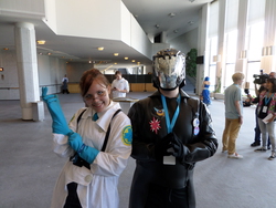 Size: 4608x3456 | Tagged: safe, artist:juu50x, human, 2014, brony, brony commander, clothes, convention, cosplay, crossover, crystal fair con, finland, funny, glasses, gloves, insanity, irl, medic, medic (tf2), photo, pose, team fortress 2