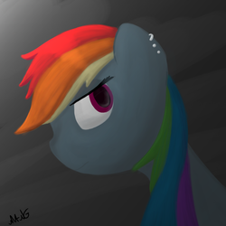 Size: 1500x1500 | Tagged: safe, artist:mang, rainbow dash, g4, earring, female, portrait, profile, solo