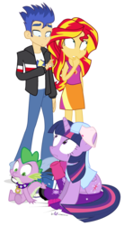 Size: 660x1200 | Tagged: safe, artist:dm29, flash sentry, spike, sunset shimmer, twilight sparkle, equestria girls, g4, clothes, collar, human to pony, panties, ribbon, simple background, socks, transformation, transparent background, twilight sparkle (alicorn), underwear