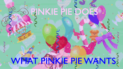 Size: 1280x720 | Tagged: safe, edit, edited screencap, screencap, pinkie pie, g4, the ticket master, animated, blue text, female, image macro, imagination, jumping, meme, party, solo