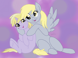 Size: 689x515 | Tagged: safe, artist:darkjava, derpy hooves, dinky hooves, pegasus, pony, g4, equestria's best mother, female, mare