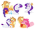 Size: 1024x856 | Tagged: safe, artist:the-chibster, applejack, pinkie pie, rarity, g4, appletini, blushing, female, flower, flower in hair, lesbian, polyamory, ship:applepie, ship:rarijack, shipping