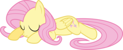 Size: 8400x3440 | Tagged: safe, artist:byteslice, fluttershy, pony, bats!, g4, absurd resolution, female, simple background, sleeping, solo, transparent background, vector