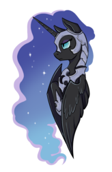 Size: 591x900 | Tagged: safe, artist:28gooddays, nightmare moon, g4, female, portrait, simple background, solo, transparent background