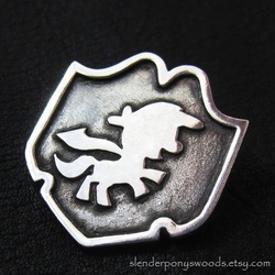 Size: 500x500 | Tagged: safe, artist:strzygon, brooch, craft, cutie mark crusaders patch, etsy, irl, jewelry, photo, silver, traditional art