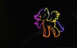 Size: 3840x2400 | Tagged: safe, artist:darkdoomer, fluttershy, g4, colors, dark, female, high res, minimalist, retro, solo, wallpaper