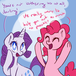 Size: 1000x1000 | Tagged: safe, artist:rastaquouere69, pinkie pie, rarity, ask rarity and pinkie, g4, answer