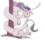 Size: 959x850 | Tagged: safe, artist:carnifex, oc, oc only, oc:dementia, hybrid, interspecies offspring, offspring, parent:discord, parent:princess celestia, parents:dislestia, simple background, solo, tree, white background