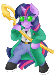 Size: 1357x1838 | Tagged: safe, artist:blackbewhite2k7, twilight sparkle, pony, g4, bipedal, commission, crossover, female, goggles, simple background, solo, spear, starman, transparent background, vector