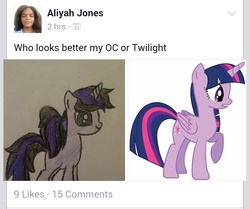 Size: 720x602 | Tagged: safe, twilight sparkle, oc, alicorn, pony, g4, facebook, female, mare, target demographic, twilight sparkle (alicorn), wat