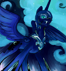 Size: 840x910 | Tagged: safe, artist:mirululu, nightmare moon, pony, g4, female, solo