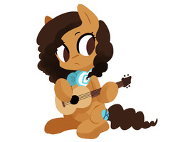 Size: 2500x2000 | Tagged: safe, artist:kianamai, oc, oc only, oc:kilala, pony, female, headphones, high res, mare, musical instrument, solo, ukulele