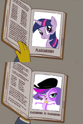 Size: 500x749 | Tagged: safe, twilight sparkle, g4, littlest pet shop, male, plagiarism, plagiarism is magic, the italian bob, the simpsons, zoe trent