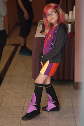 Size: 1080x1620 | Tagged: safe, artist:fishermod, sunset shimmer, human, equestria girls, g4, bronycan, bronycan 2013, convention, cosplay, irl, irl human, photo, solo, target demographic