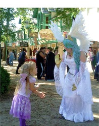 Size: 751x960 | Tagged: safe, artist:tezziecosplay, princess celestia, human, g4, 2013, clothes, convention, cosplay, festival, gloves, irl, irl human, photo, spread wings, target demographic, texas renaissance festival