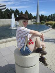 Size: 720x960 | Tagged: safe, artist:cailinmariecosplay, applejack, human, g4, cosplay, irl, irl human, photo, solo