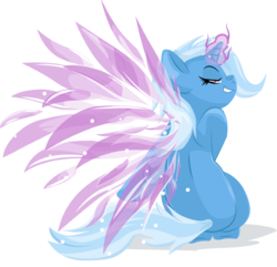 Size: 1818x1752 | Tagged: safe, artist:ostichristian, trixie, pony, unicorn, g4, artificial wings, augmented, female, magic, magic wings, mare, solo, wings