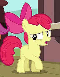 Size: 354x452 | Tagged: safe, screencap, apple bloom, earth pony, pony, flight to the finish, g4, season 4, adorabloom, angry, animated, cute, female, gif, solo, stomping, talking