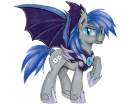 Size: 1024x837 | Tagged: safe, artist:sparklyon3, oc, oc only, oc:au hasard, bat pony, pony, rcf community, armor, male, night guard, raised hoof, simple background, solo, stallion, transparent background, wings