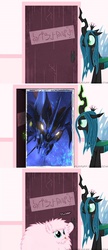 Size: 649x1497 | Tagged: safe, queen chrysalis, oc, oc:fluffle puff, g4, beast hunters, fluffle puff's closet, predaking, transformers, transformers prime