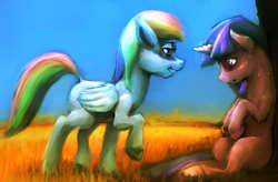 Size: 1938x1269 | Tagged: safe, artist:sharpieboss, rainbow dash, twilight sparkle, g4, female, lesbian, ship:twidash, shipping