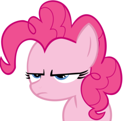 Size: 5578x5498 | Tagged: safe, artist:slb94, part of a set, pinkie pie, g4, absurd resolution, female, frown, simple background, solo, transparent background, unamused, vector