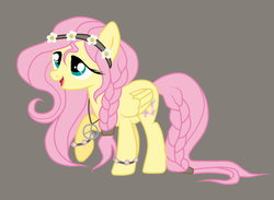Size: 1280x937 | Tagged: safe, fluttershy, g4, alternate hairstyle, female, flower, flower in hair, hippieshy, solo