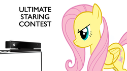 Size: 1920x1080 | Tagged: safe, artist:flamingo1986, fluttershy, g4, double rainboom puppet, female, kinect, looking at something, solo, stare, staring contest, xbox one