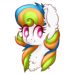 Size: 1024x1024 | Tagged: safe, artist:grandifloru, oc, oc only, oc:chasing clouds, oc:doodlebutt, pony, simple background, solo, transparent background, white pupils