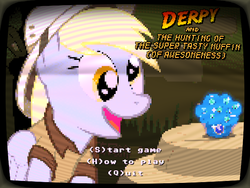 Size: 640x480 | Tagged: safe, artist:glittersnoot, derpy hooves, pegasus, pony, g4, '90s, adventure game, derpy and the hunting of the super tasty muffin (of awesomeness), female, mare, retro, solo, video game