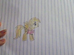 Size: 426x320 | Tagged: safe, artist:gracie_cleopatra, oc, oc only, oc:neon music, cute, lined paper, look-alike, ponysona, solo, traditional art