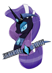 Size: 2059x2912 | Tagged: safe, artist:ii-art, nightmare rarity, pony, unicorn, g4, bust, female, high res, mare, portrait, simple background, solo, transparent background