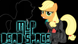 Size: 1024x576 | Tagged: safe, artist:overdriv3n, artist:profilepics, applejack, g4, crossover, dead space, female, solo, vector, wallpaper
