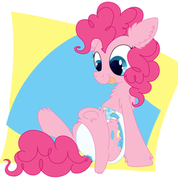 Size: 1000x1000 | Tagged: safe, artist:plinkie_poi, pinkie pie, g4, clean, diaper, female, non-baby in diaper, poofy diaper, solo