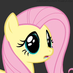 Size: 500x500 | Tagged: safe, artist:mixermike622, fluttershy, pegasus, pony, pink fluffy unicorns dancing on rainbows, g4, animated, cute, dilated pupils, drool, eye shimmer, female, frown, gray background, mare, open mouth, portrait, reaction image, shyabetes, simple background, solo