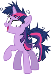 Size: 3991x5761 | Tagged: safe, artist:scrimpeh, twilight sparkle, pony, unicorn, g4, absurd resolution, female, insanity, mare, messy mane, simple background, solo, transparent background, twilight snapple, vector